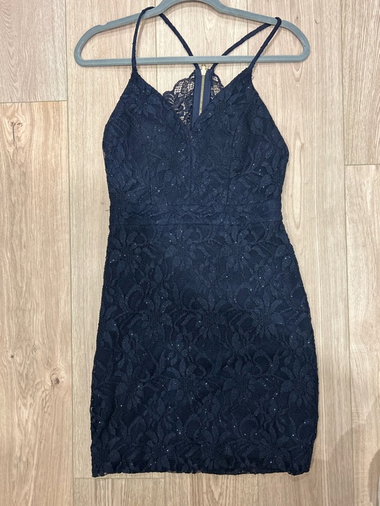 Betsey Johnson Dresses & Skirts - Betsey Johnson Navy Lace Midi Dress with Sparkle Accents